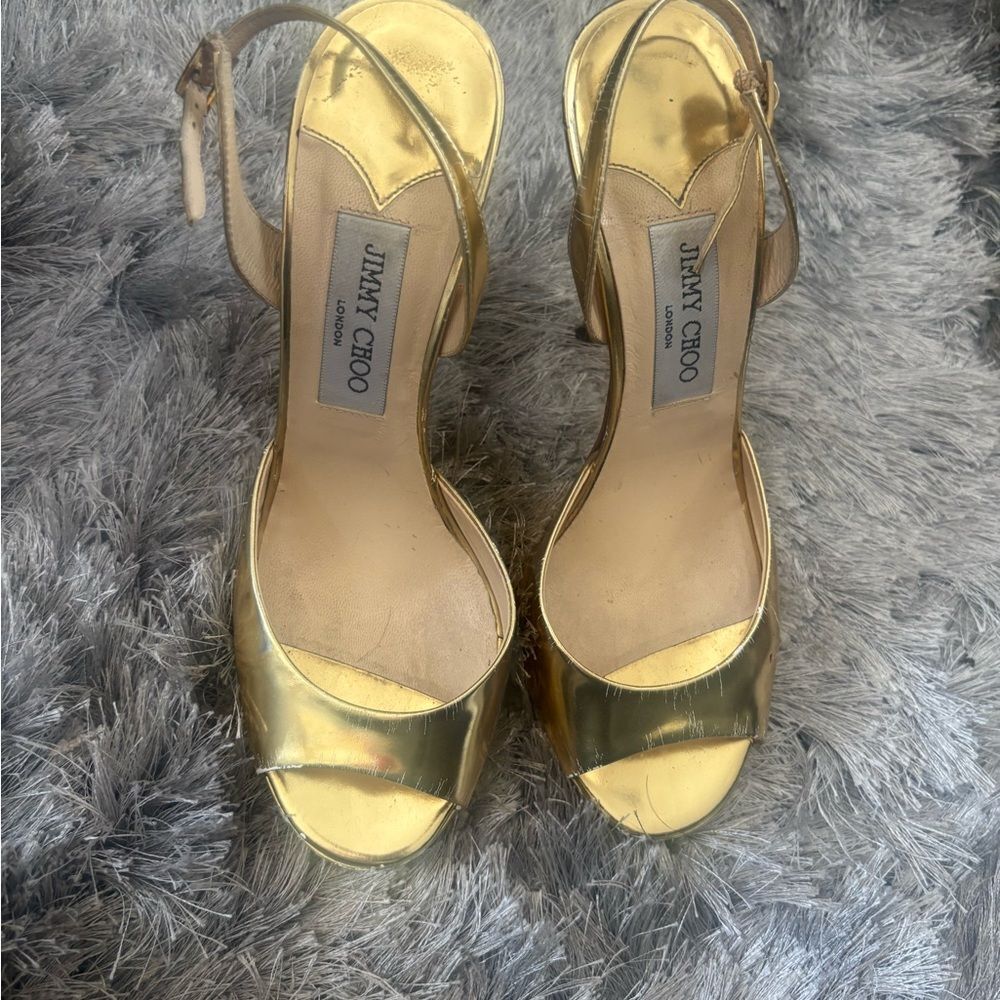 Jimmy Choo Elazer heels slingback sandals strappy dress shoes classic y2k